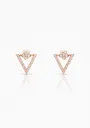 Rose Gold Plated Triangle Crystal Earrings