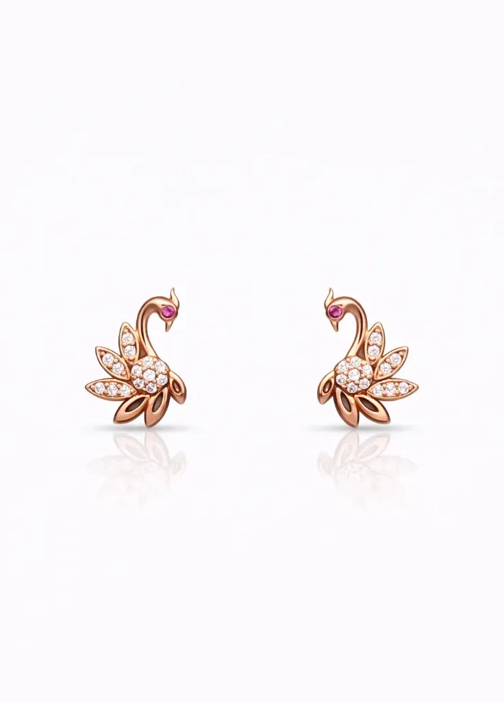 [DC 032] Swan Crystal  Earrings