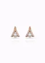 Triangle Pearl Crystal Earrings