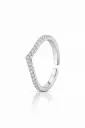 Elegant Curved Diamond Studded Band Ring