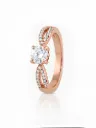 Twisted Diamond Accent Solitaire Ring