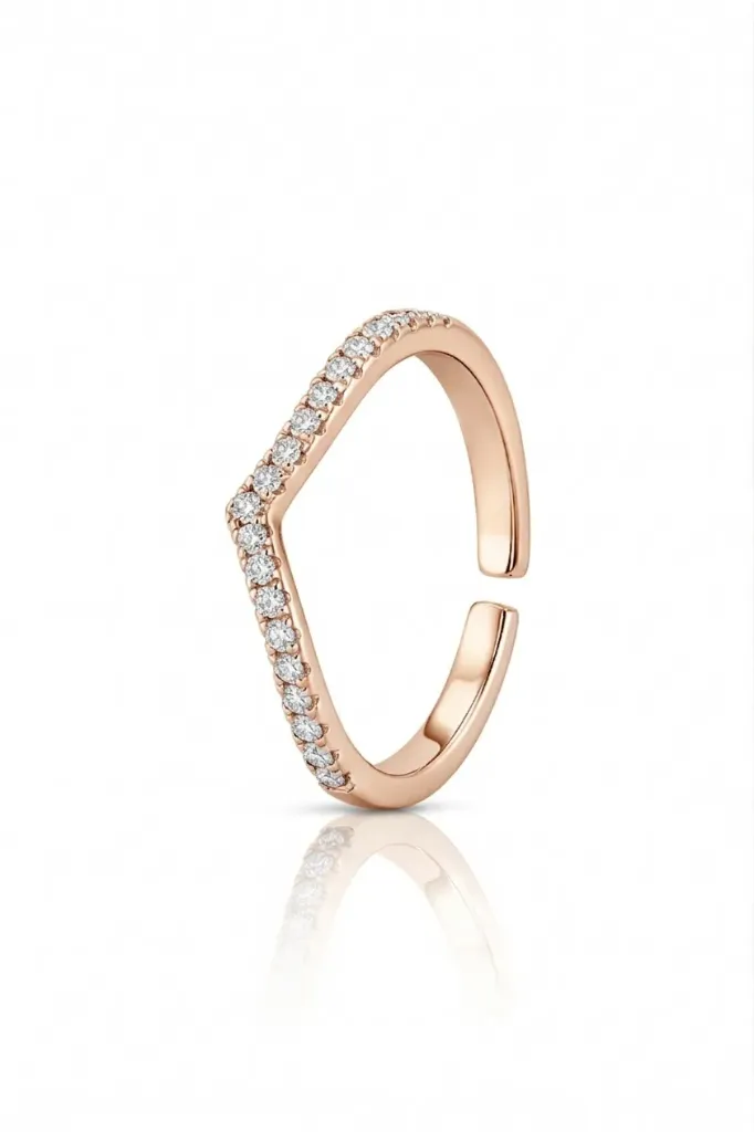 Elegant Open Band Rose Gold Ring