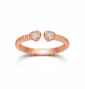Twin Heart Open Rose Gold Ring