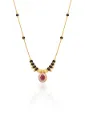 Classic Black Bead Mangalsutra with Ruby Pendant