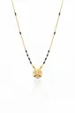 Designer Black Bead Mangalsutra with Gold Pendant