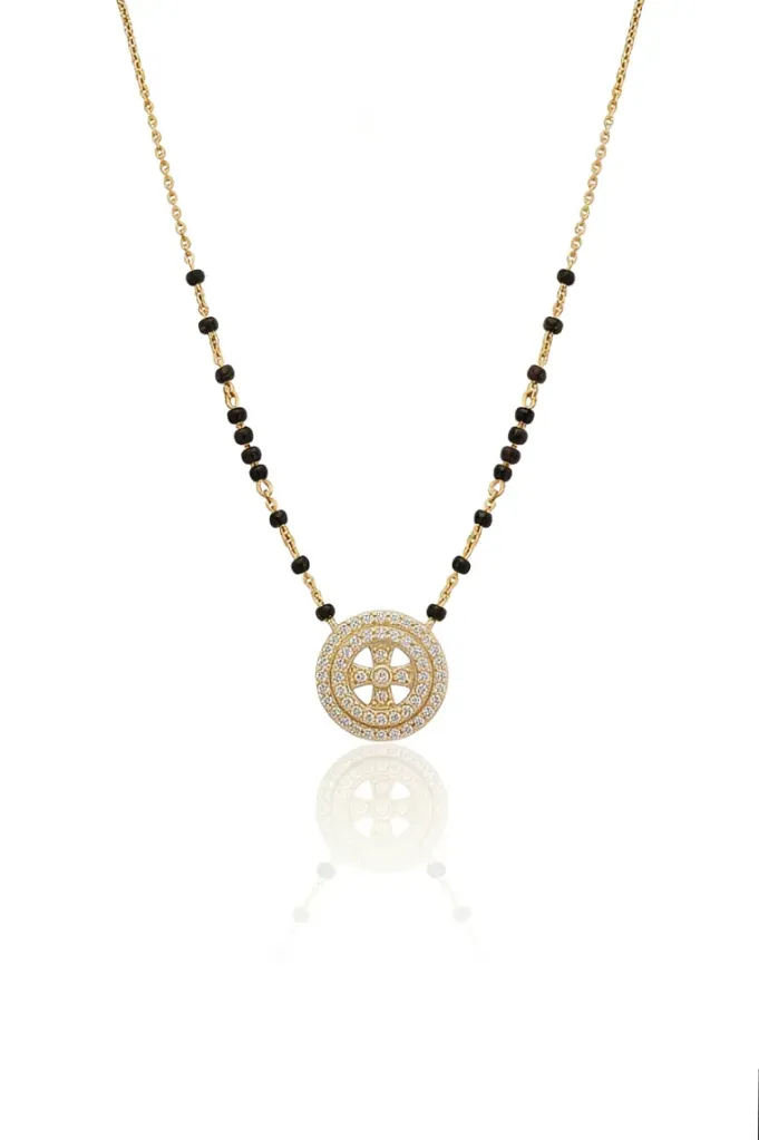 Round Charm Black Bead Mangalsutra