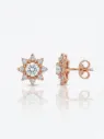 Diamond Rose Gold Stud Earrings