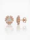 Elegant Floral Diamond Stud Earrings