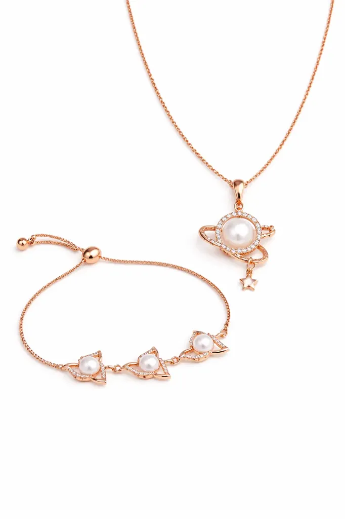 Pendant Necklace with Matching Bracelet Set