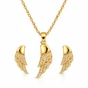 Golden Angel Wing Necklace & Earring Set