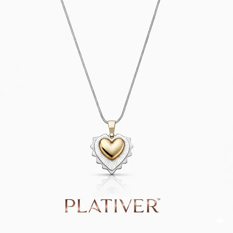 [KZ 001] Heart Shape Silver Necklace