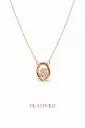 Rose Gold Oval Pendant Necklace