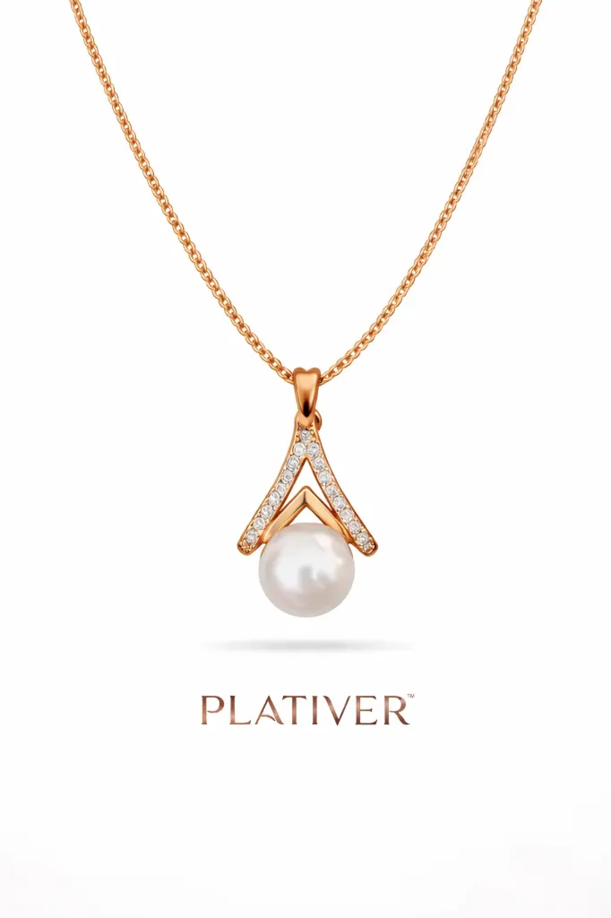 [DC 001] Rose Gold Pearl Pendant Necklace