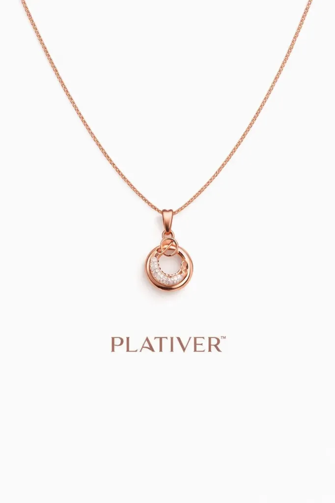 Rose Gold Plated Circular Pendant Necklace
