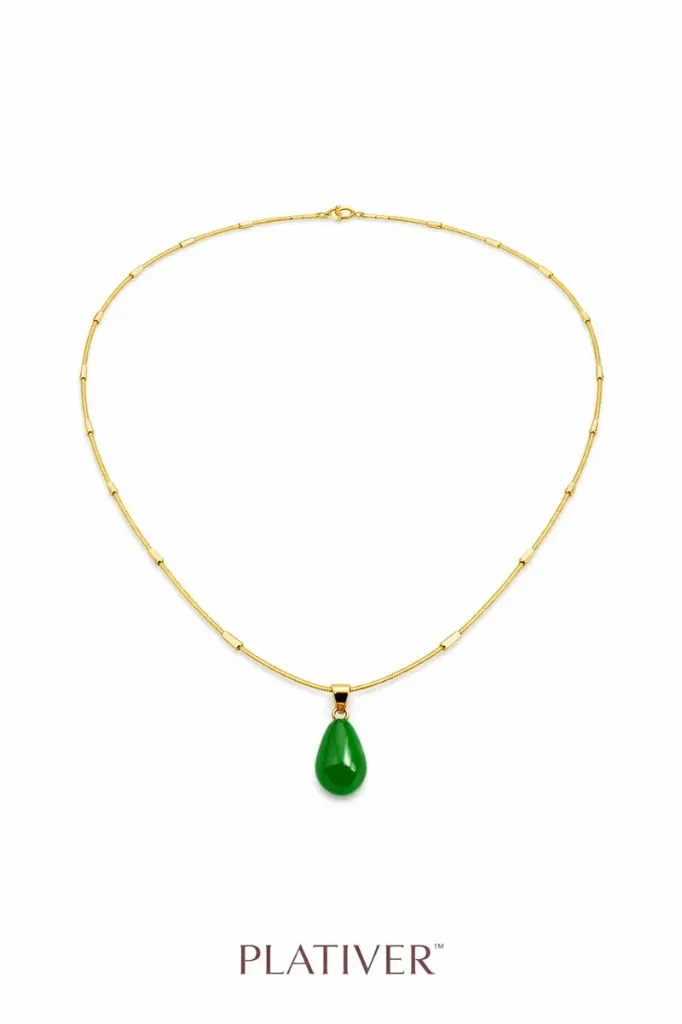 Pendant Necklace with Gold Satellite Chain