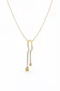 Lariat Necklace with Crystal Embellished Drops KZ 21