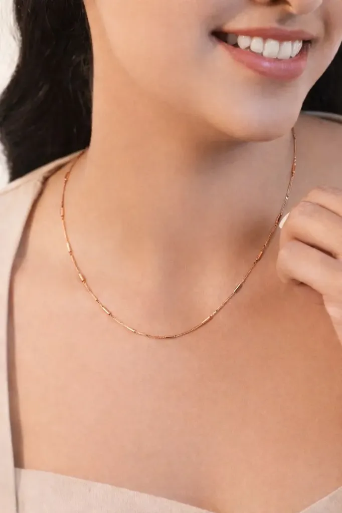 Rose Gold Delicate Chain Necklace DC 016