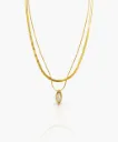 Layered Necklace with Marquise Crystal Pendant