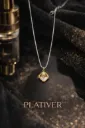 Diamond Shaped Sun Pendant Necklace with Pearl