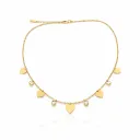 Gold Clover Necklace with Crystal