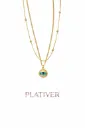 Layered Necklace Set with Evil Eye Pendant