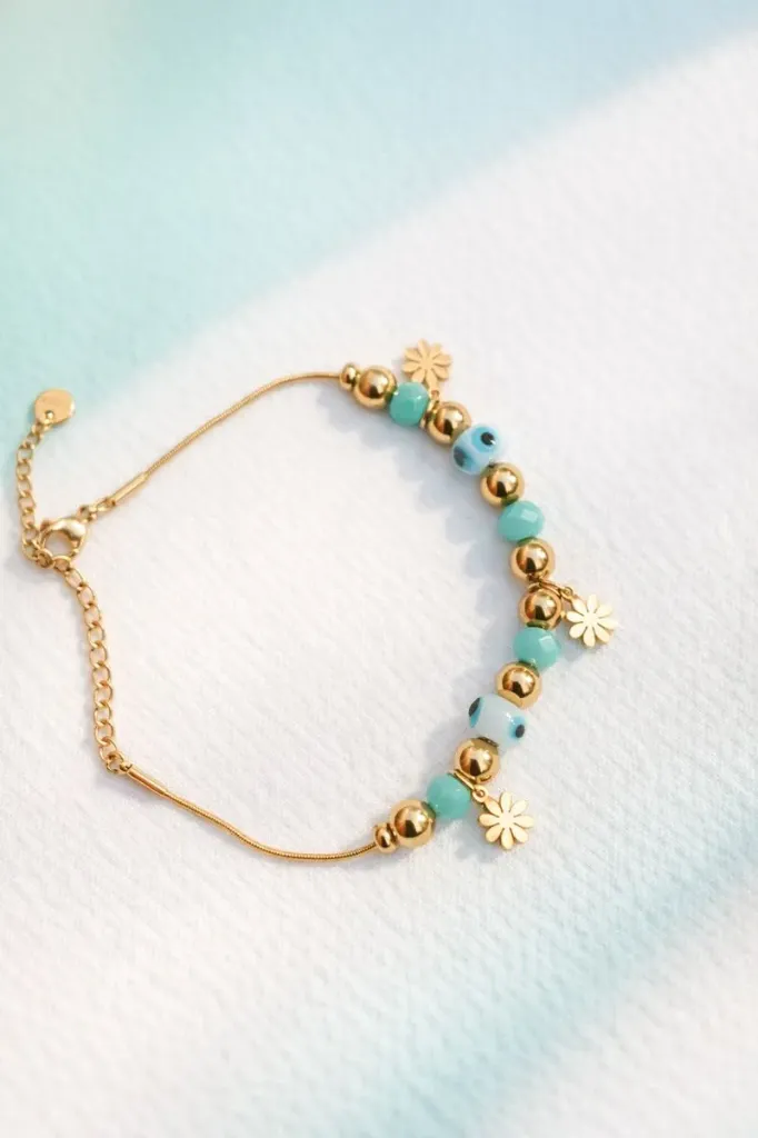 [KZ 004] Eye Charm Gold Bracelet