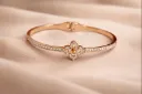 Rose Gold Crystal Flower Bracelet KZ003