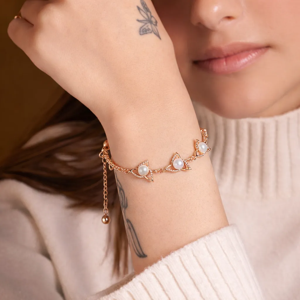 [DC 011] Rose Gold Pearl Bracelet