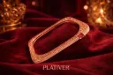 Rose Gold Textured Rectangular Bangle Bracelet