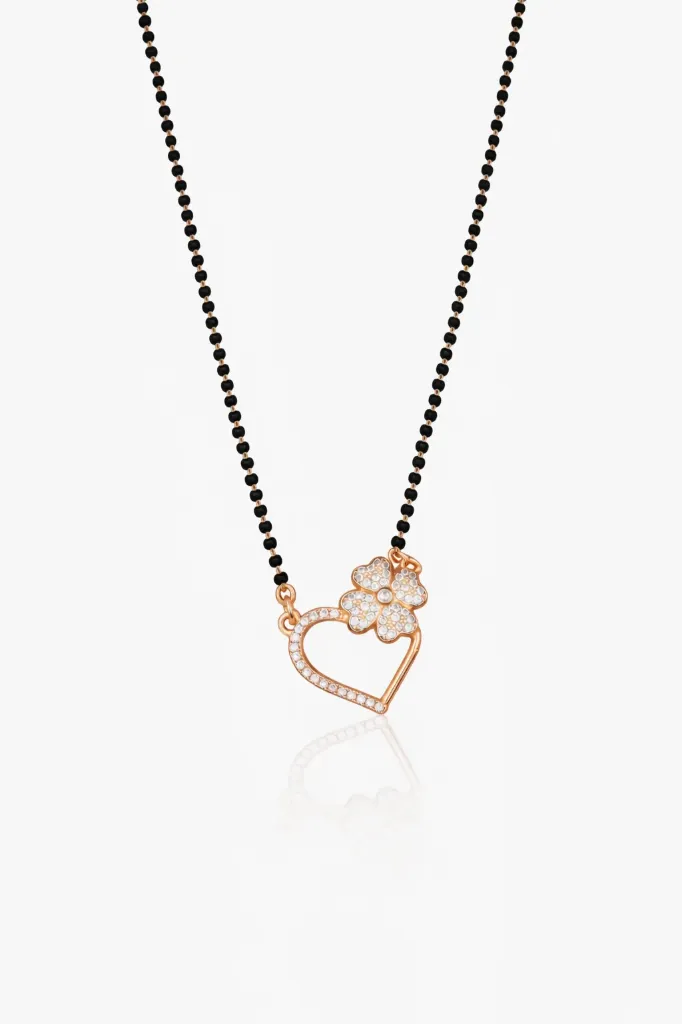 [DC 017] Rose Gold Floral Heart Mangalsutra